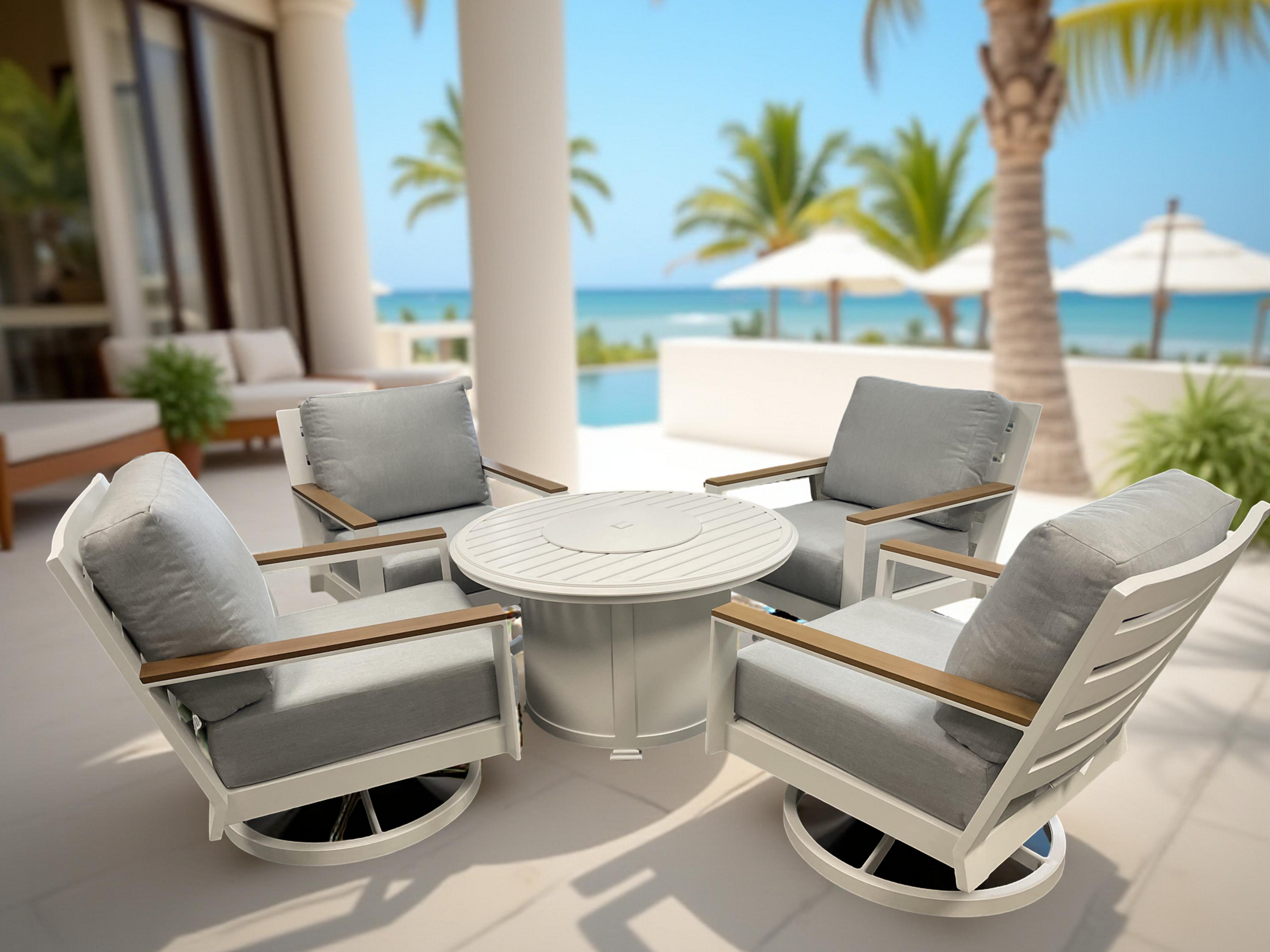 Burbank Firepit & Coronado Deep Seating Swivel Rockers