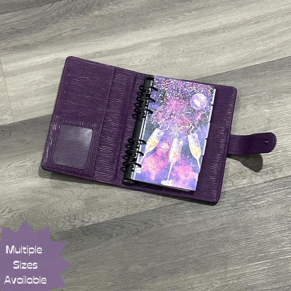Purple New Year's Eve Dashboard | Champagne & Fireworks Planner Divider