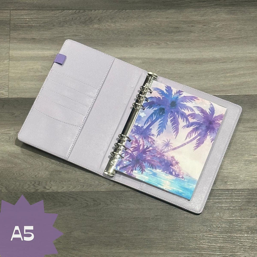 Thumbnail: Purple & Blue Tropical Beach Dashboard | Watercolor Planner Divider