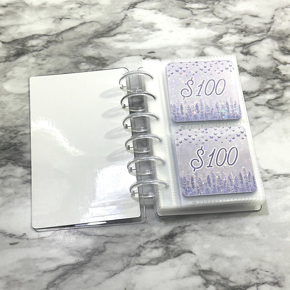 Thumbnail: Small Butterfly Floral Savings Binder | Light Purple Design