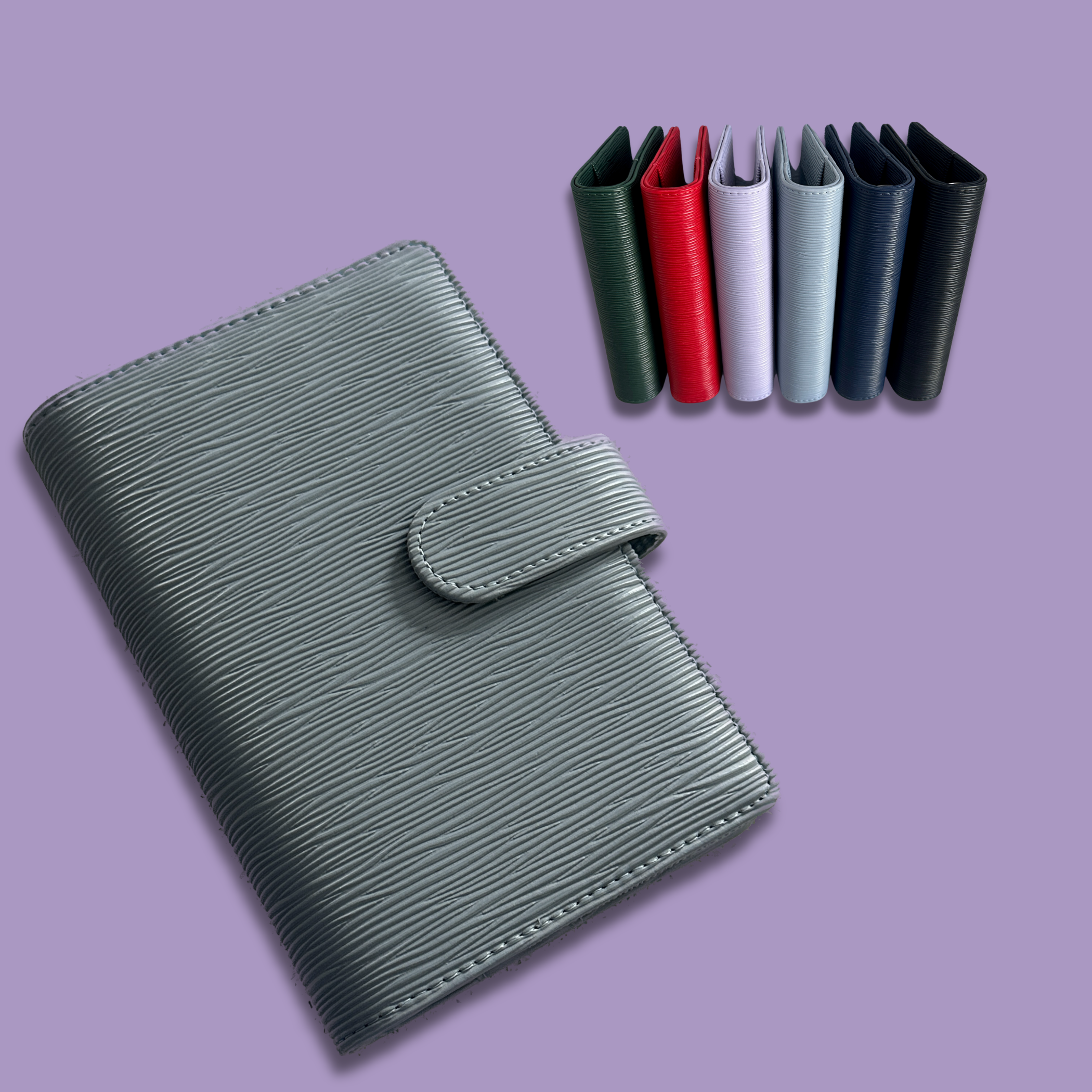 Alana Binder (A6/Personal) A6 Epi Leather Binder Silver 25mm rings