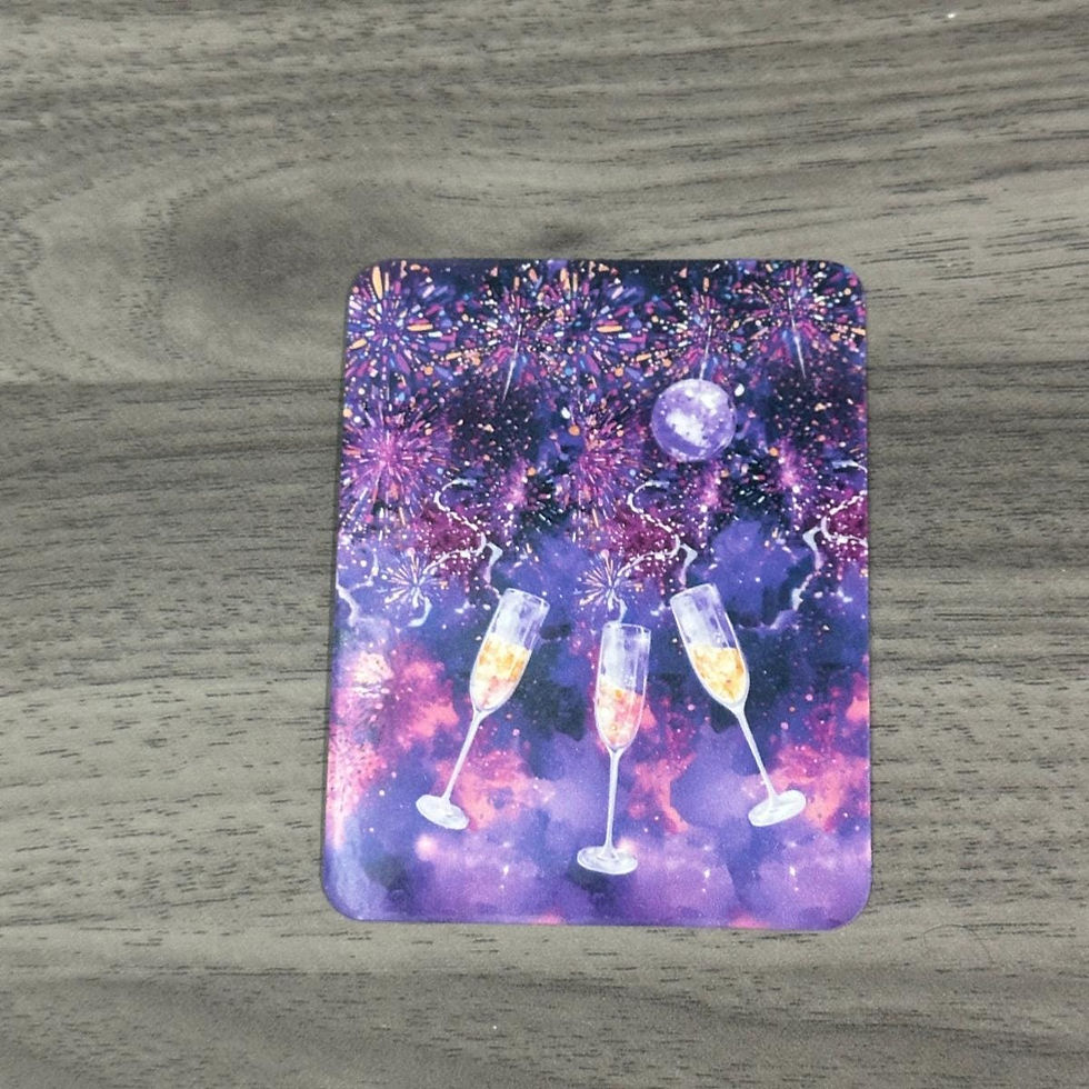 Thumbnail: Purple New Year's Eve Binder Card | Champagne & Fireworks