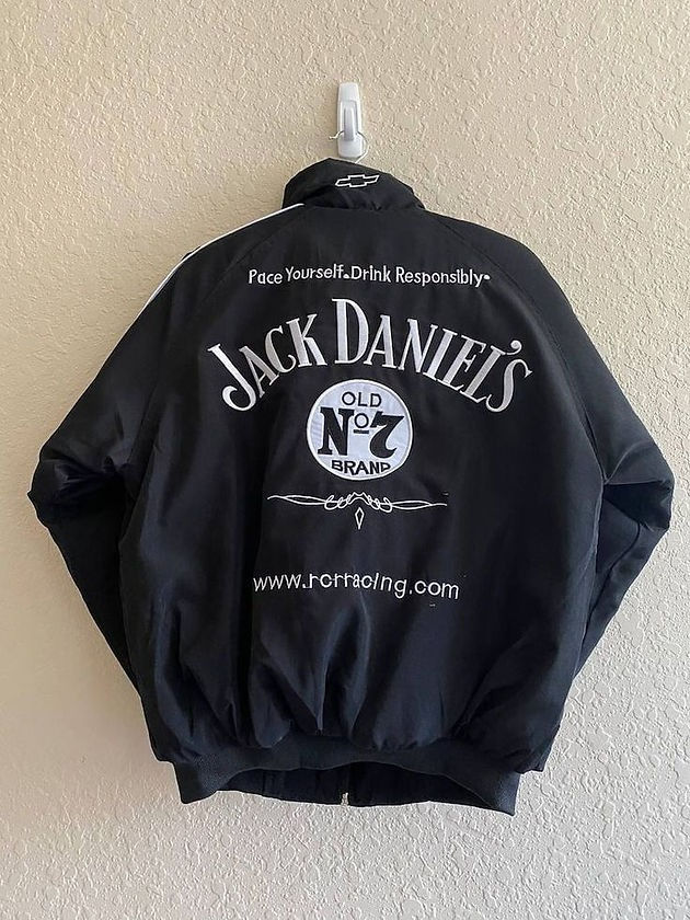 Thumbnail: High-detail Jack Daniels logo embroidery on black jacket – Paper Castle India