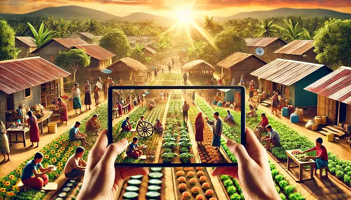 DALL·E 2025-02-25 14.32.13 - A photo-realistic image showcasing social impact at the grass