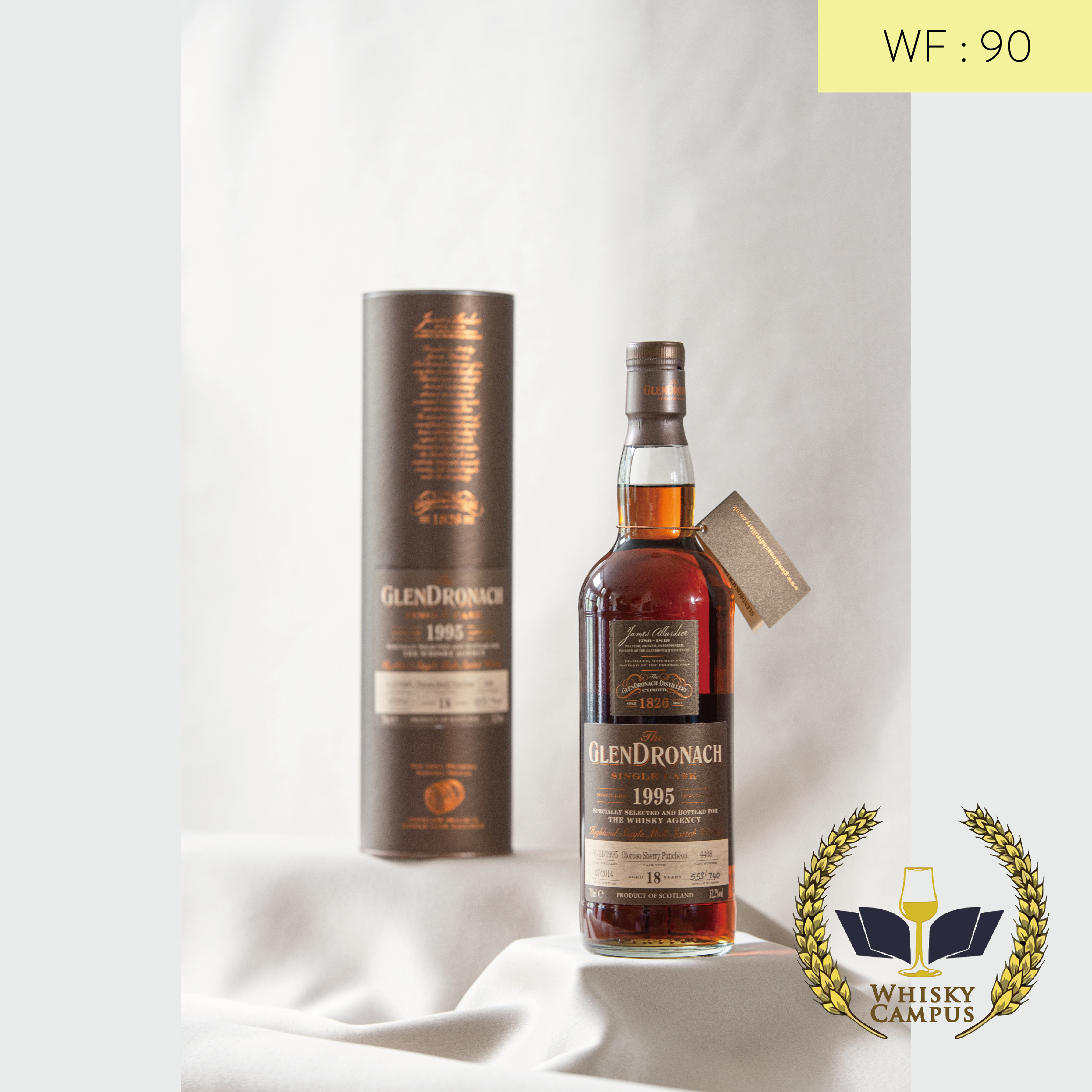 [WF:90] Glendronach 18yo 1995/2014 Oloroso  Sherry by The Whisky Agency #4408