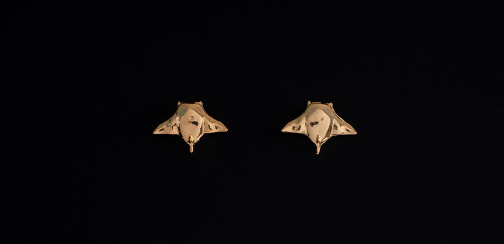 Aretes Mantarraya en baño de oro o plata