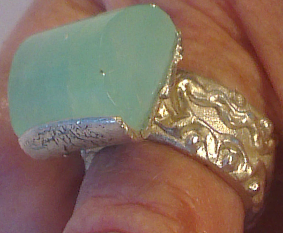 silberring mit aquamarin cabochon