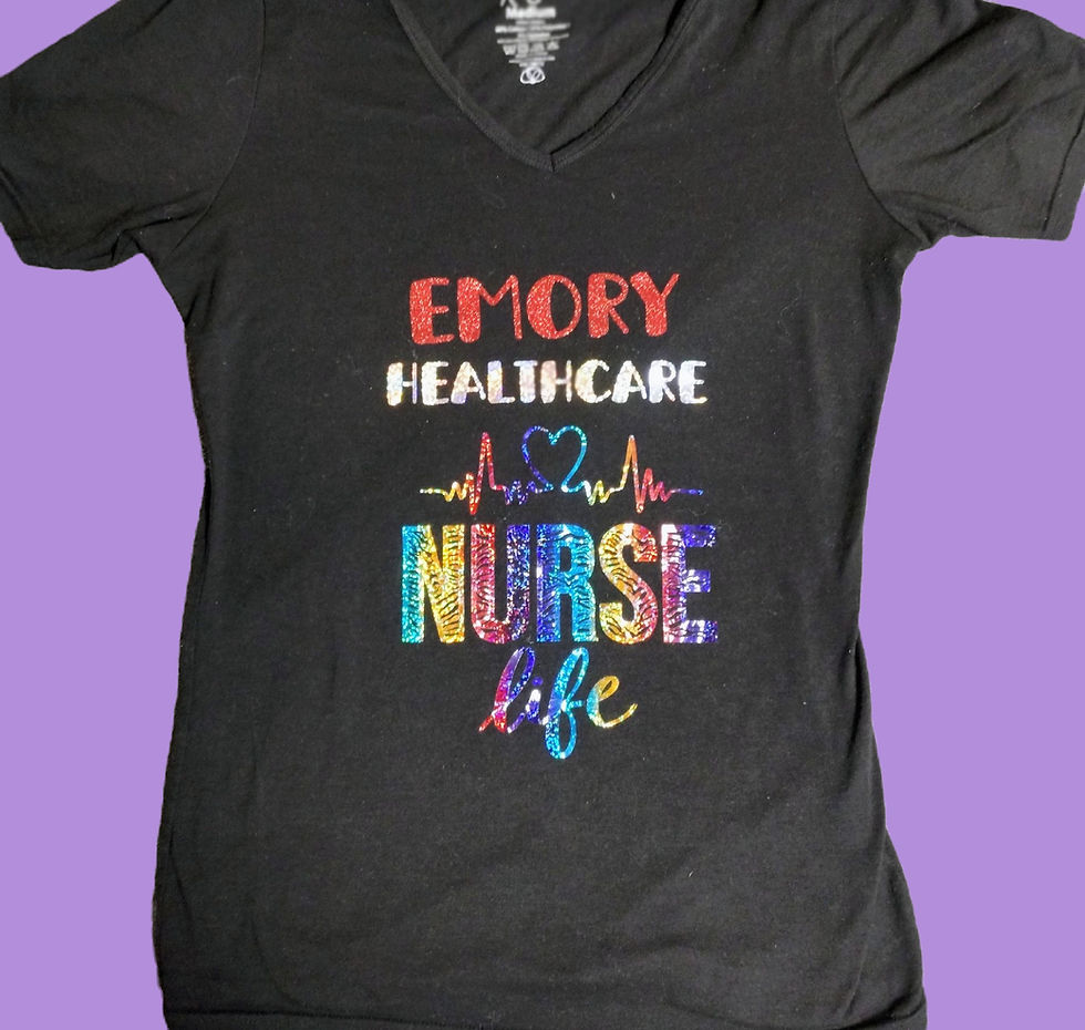 Black Emory Healthcare Nurse Life t-shirt with heart graphic