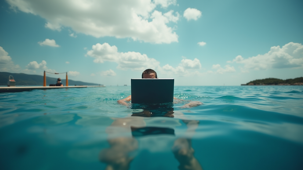Vue en plongée d’un ordinateur portable avec une session de coaching en ligne en cours