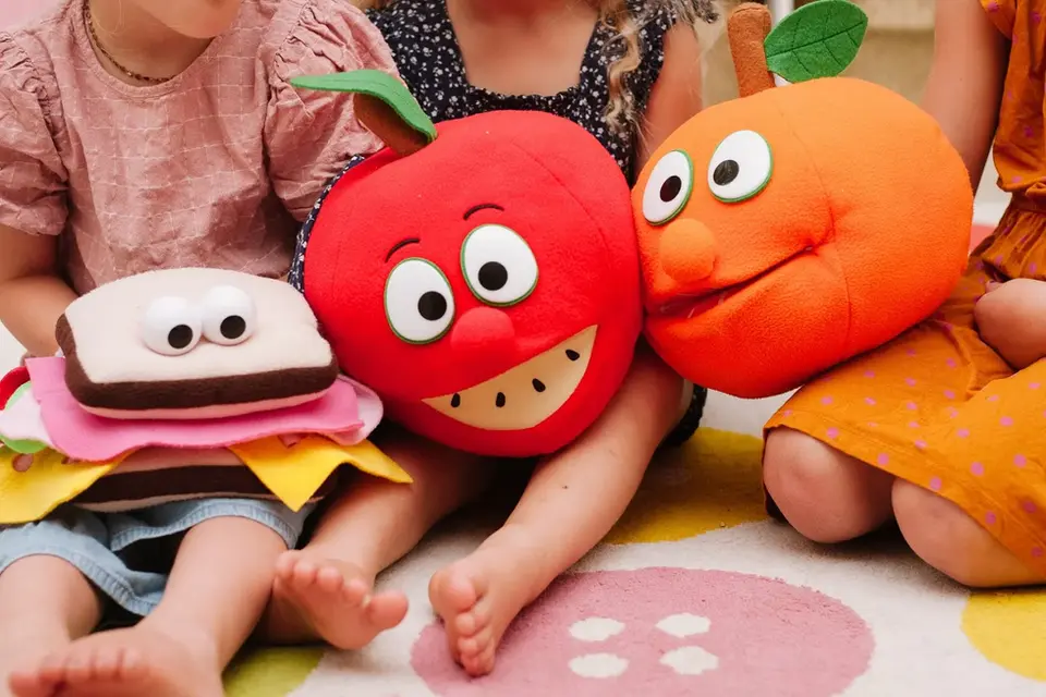 Sandwich puppet, Apple Puppet, Orange Puppet