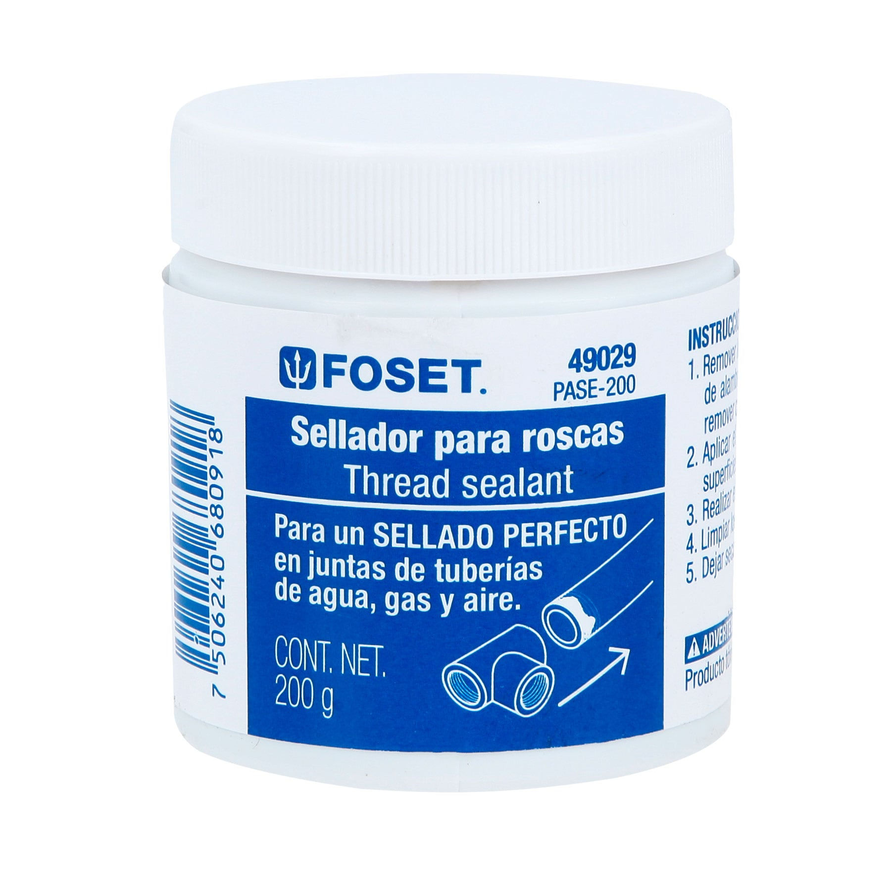 PASTA SELLADOR DE ROSCAS DE 200G FOSET PASE -200