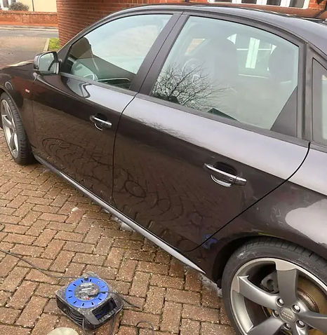 The exterior of a car where mobile scratch repair has been completed