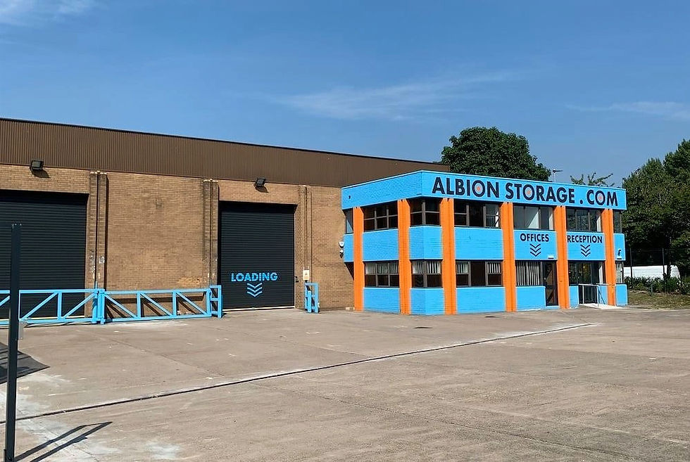 The exterior of the West Bromwich branch of Albion Storage