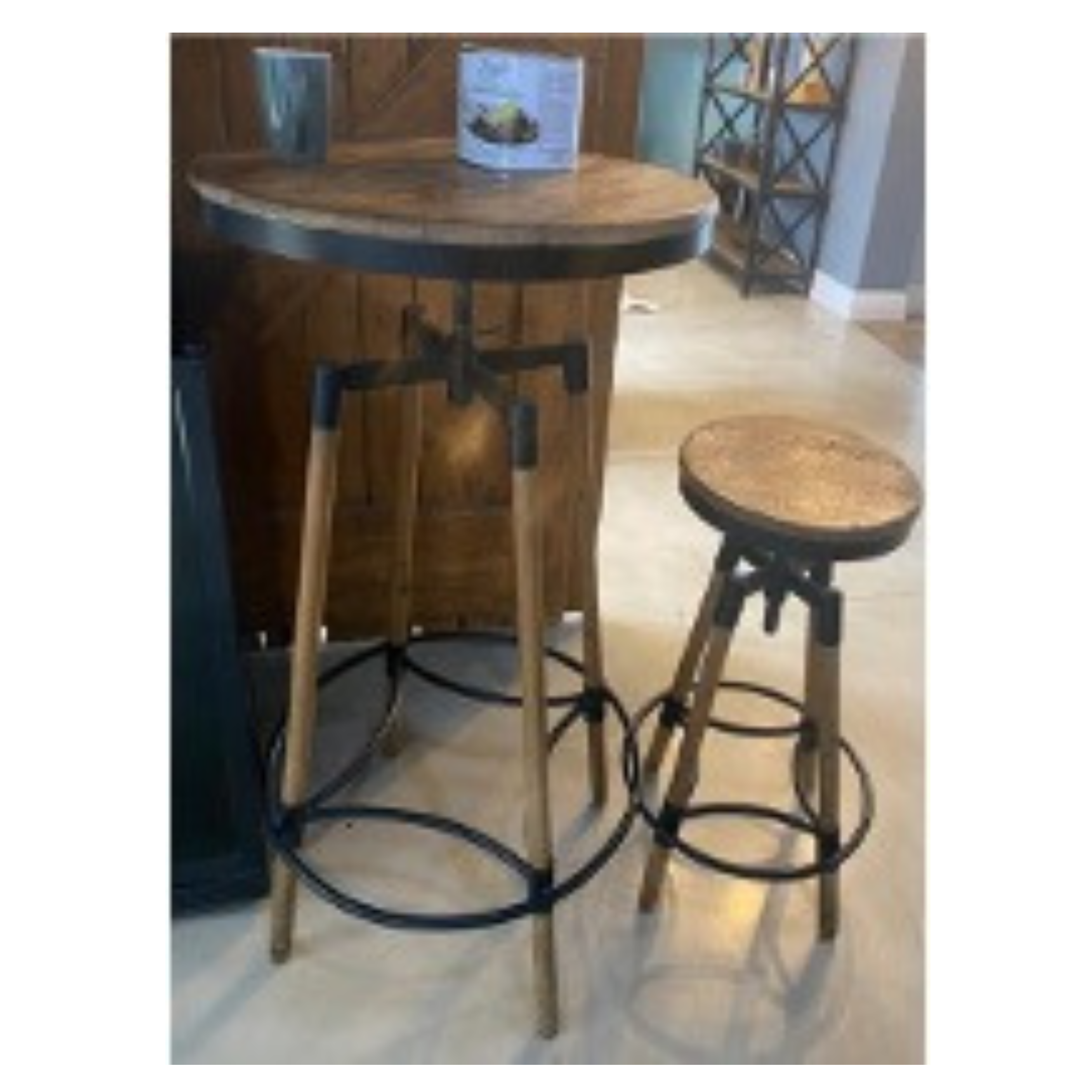 High table with 2x bar stools