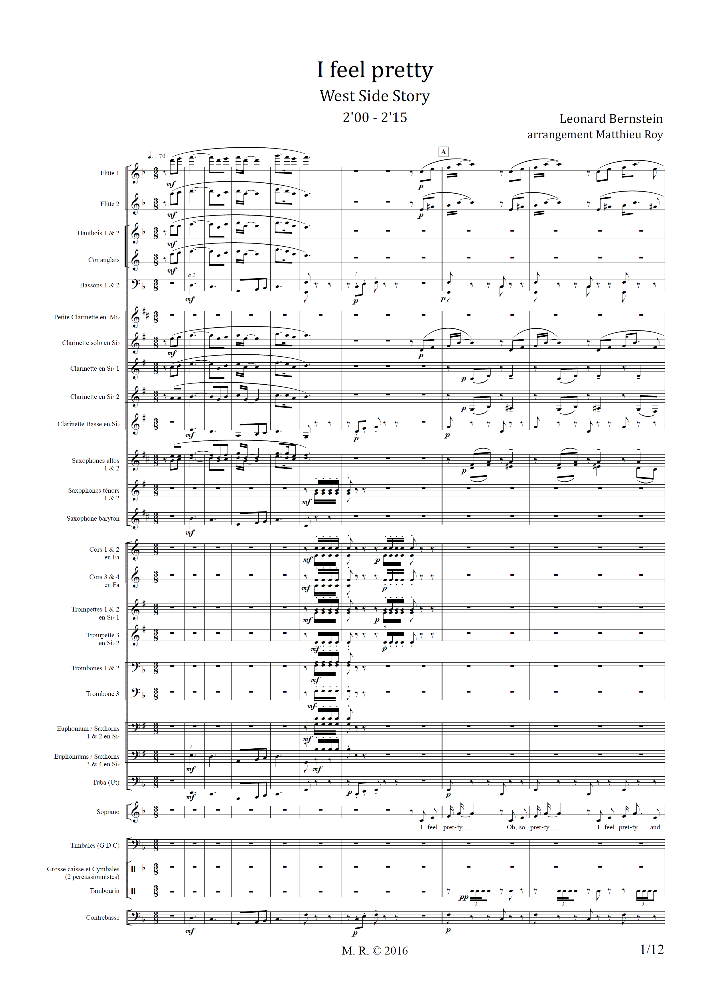 EXTR-SCORE 2016 Bernstein, West side story, I Feel Pretty