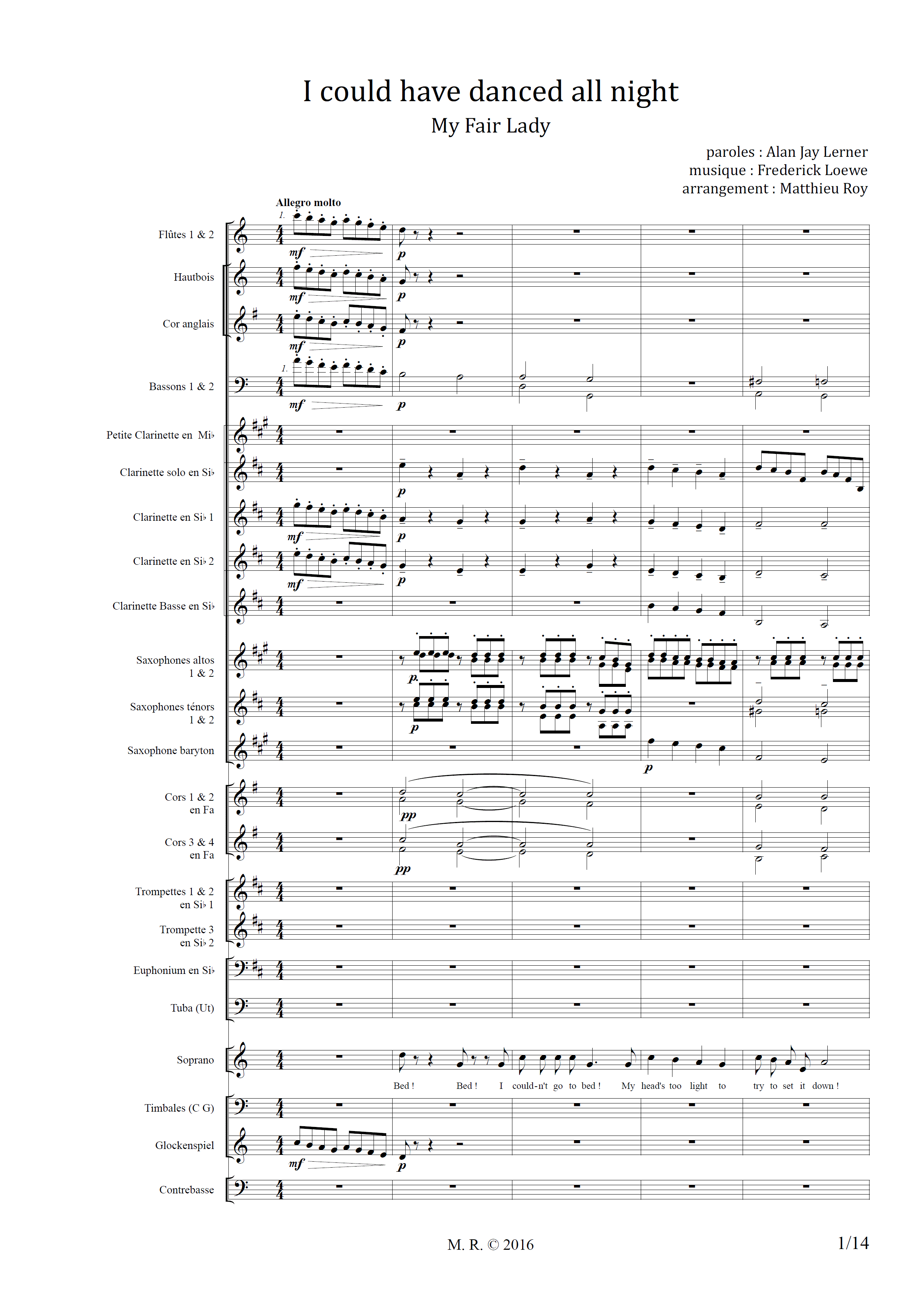 EXTR-SCORE 2016 Loewe, My Fair Lady, I could have dance