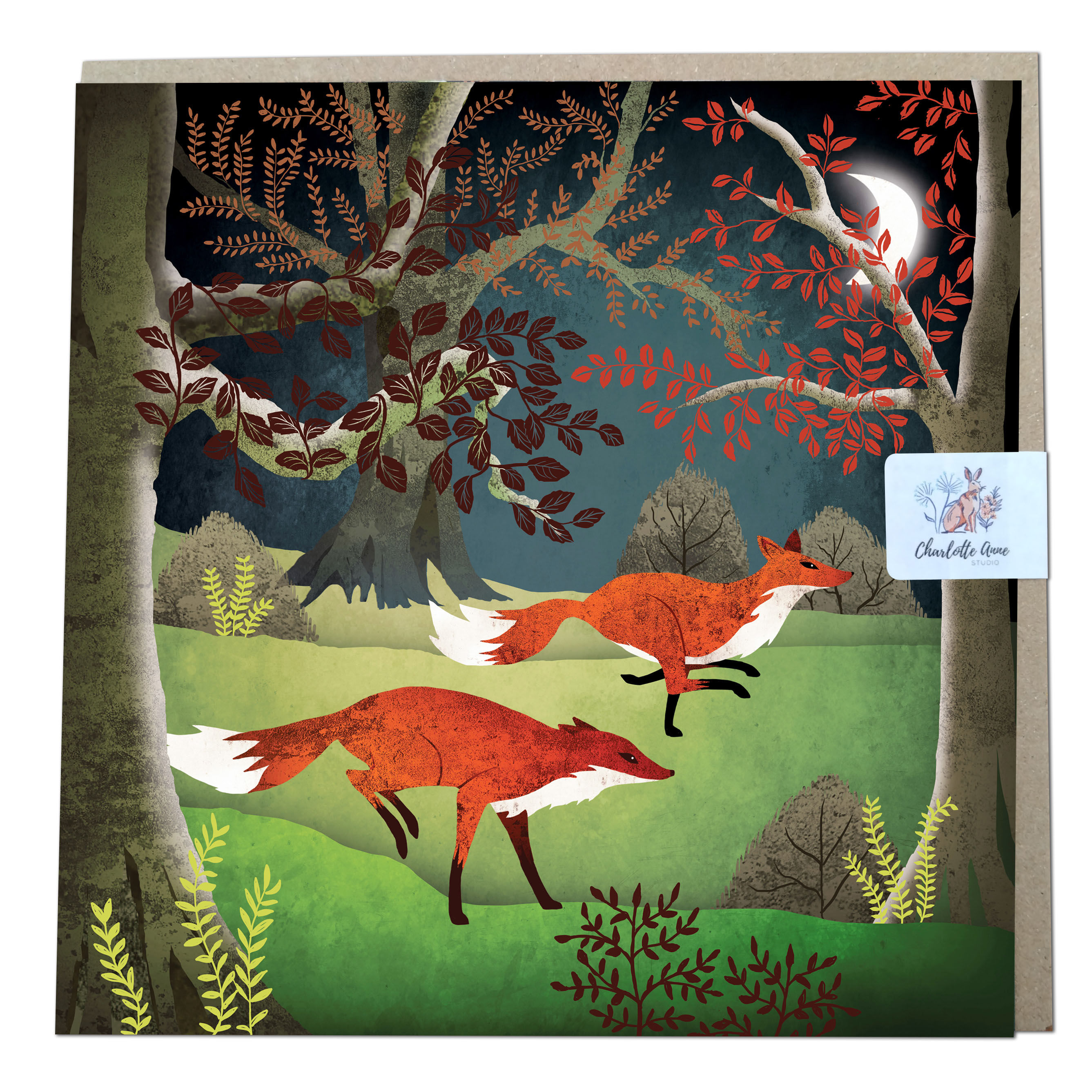 Foxes in the Woods Card
