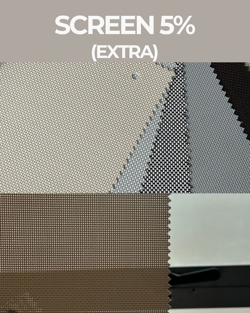 Tela solar screen 5% Extra da Thilin com trama mais aberta e visual leve para persianas rolô.