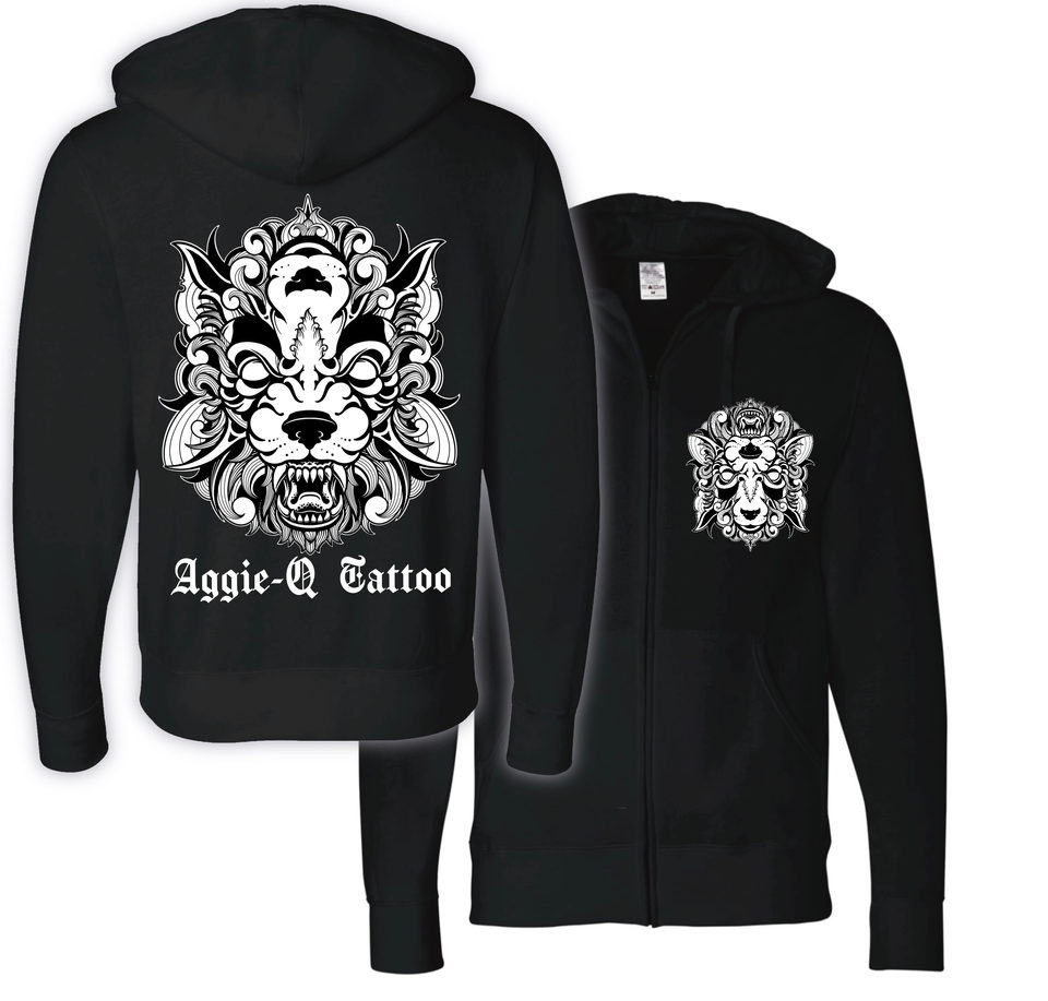 Wolf and sheep hoodie by Agnes Hamilton
