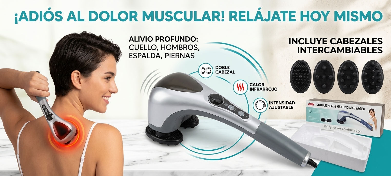Masajeador Corporal de Doble Cabeza con Calor Infrarrojo