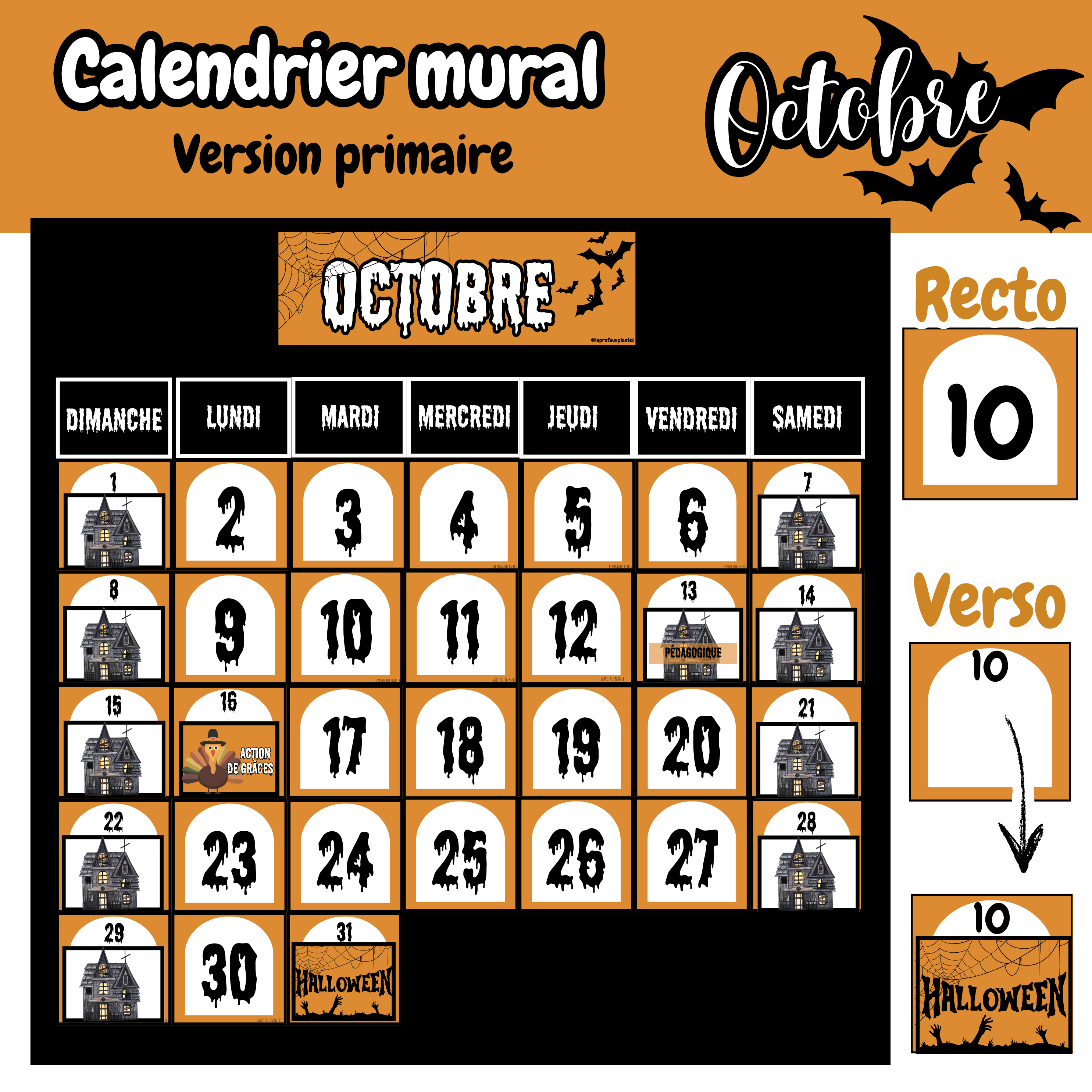 Octobre - Calendrier primaire