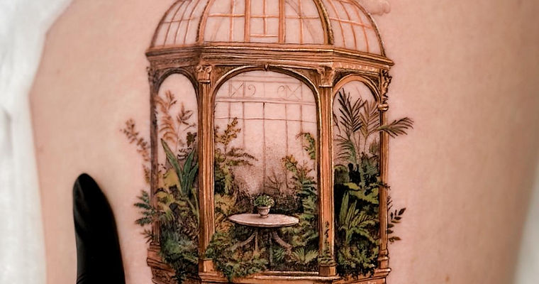 Abstract conceptual tattoo design created in Soho tattoo studio.