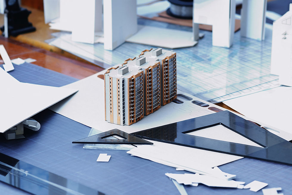 Espaço de trabalho para maquetes arquitetônicas