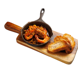 Garlic & chili prawns product shot