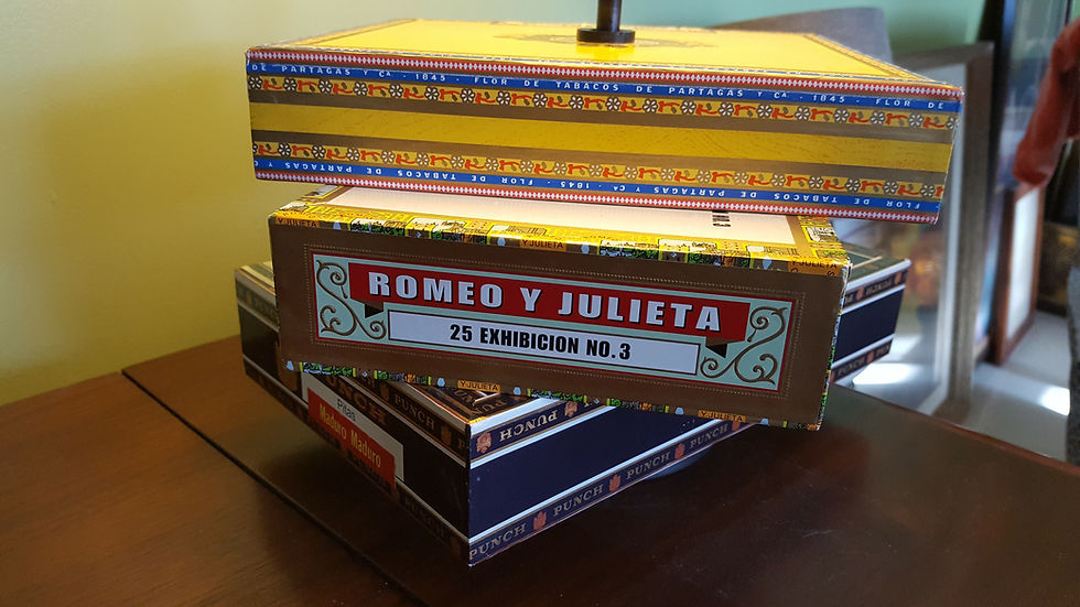 Thumbnail: vintage furniture and decor cigar box, lamp, custom, unique