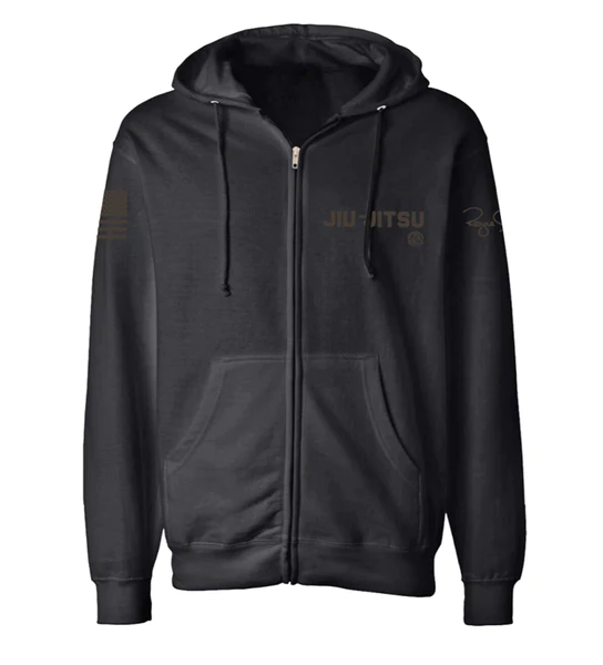 Thumbnail: Royce Gracie Blackout Zip Up Hoodie - Black