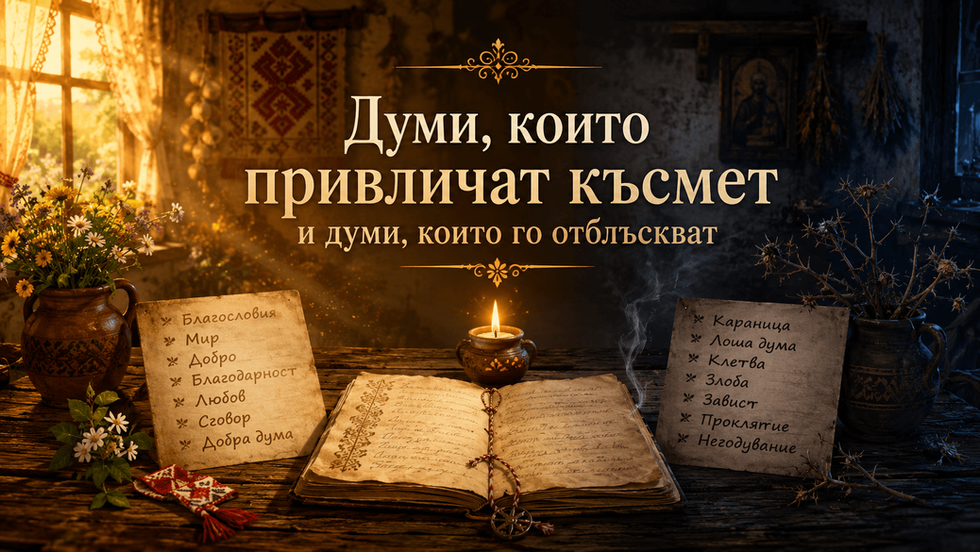 ДУМИТЕ, КОИТО ПРИВЛИЧАТ КЪСМЕТ, И ДУМИТЕ, КОИТО ГО ГОНЯТ