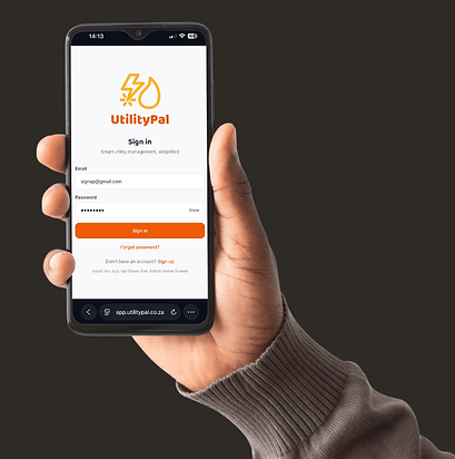 UtilityPal app on a phone