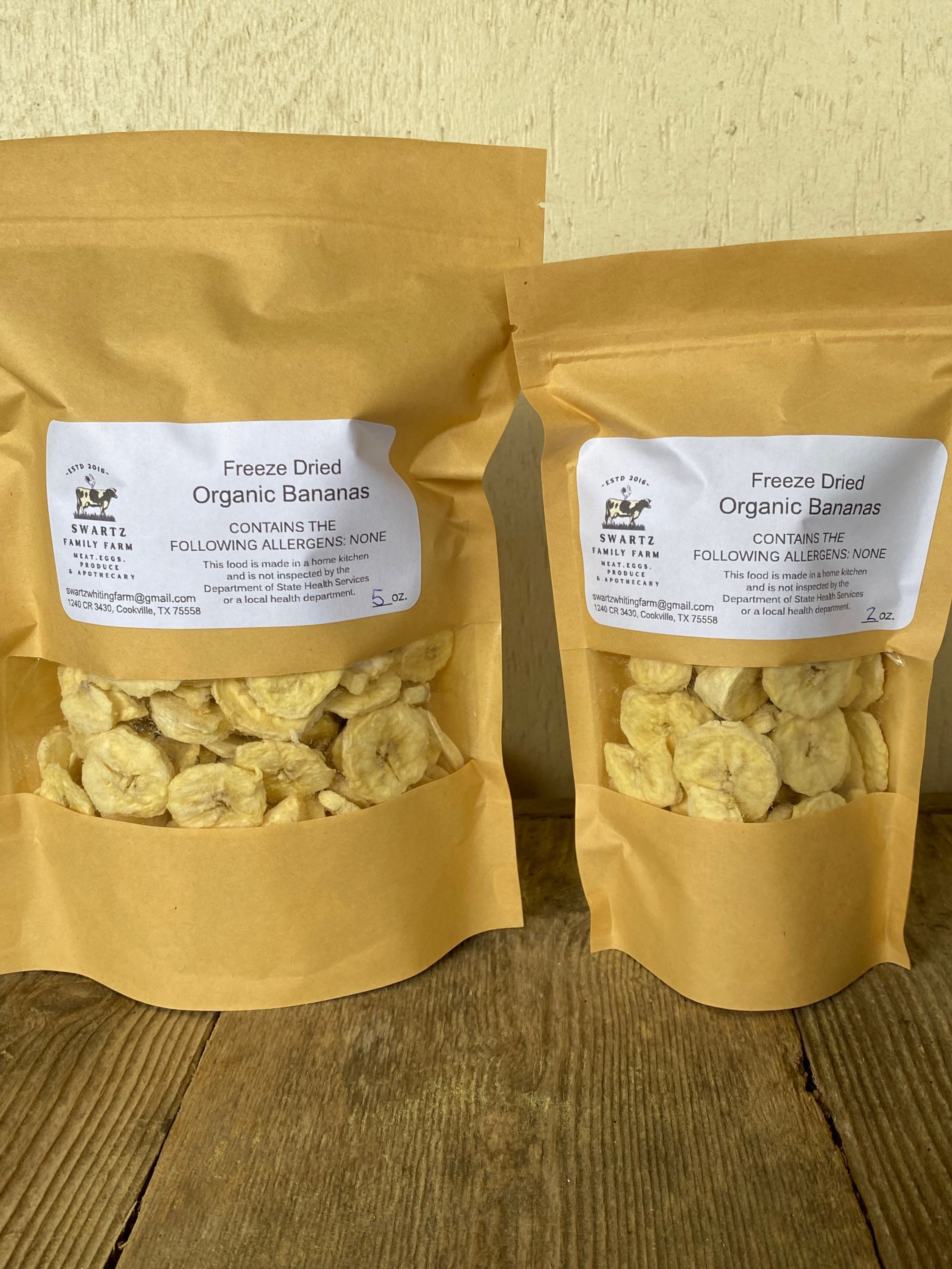 Freeze Dried Organic Banana Slices