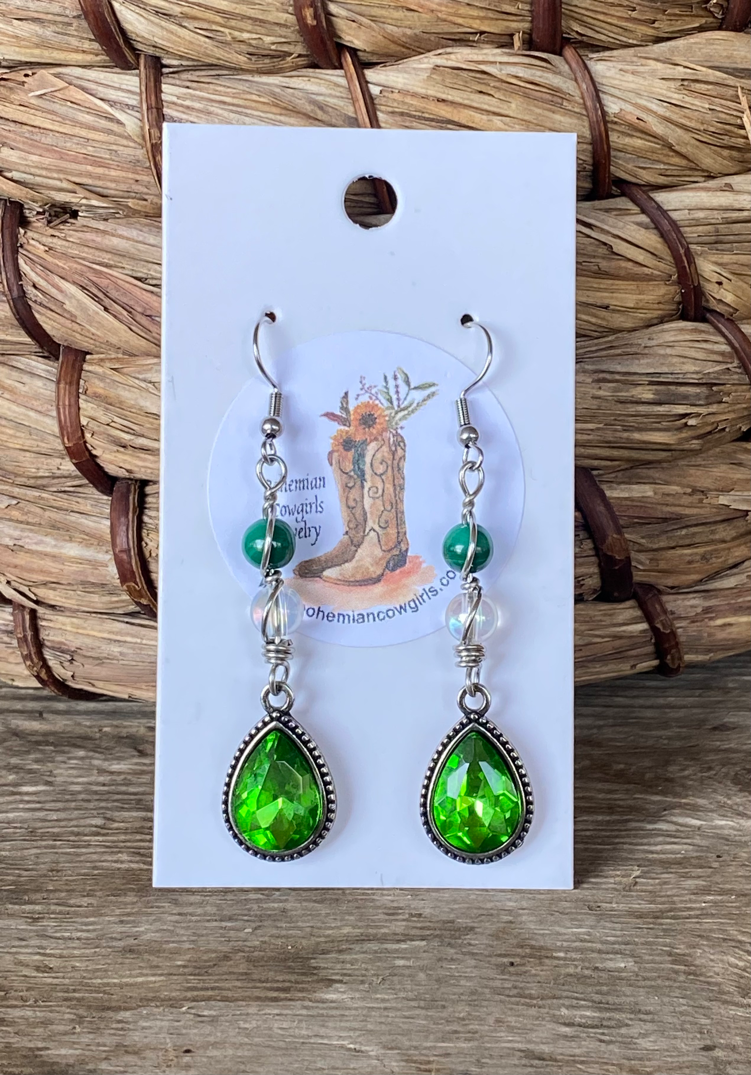 Green Shimmer Earrings