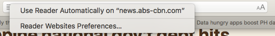 Safari "reader view" options.