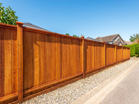 Fence built from wood. Outdoor landscape. Security and privacy concept. Vancouver. Canada.