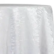 WHITE CRUSHED IRIDESCENT SATIN TABLECLOTHS
