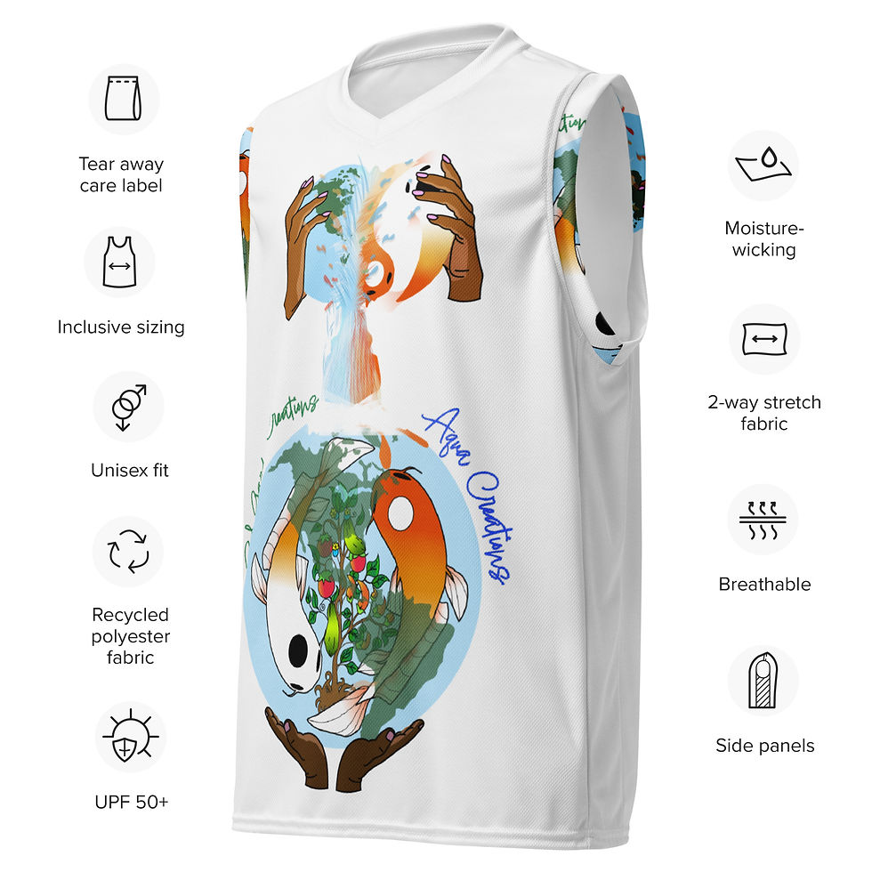 Recycled unisex basketball jersey