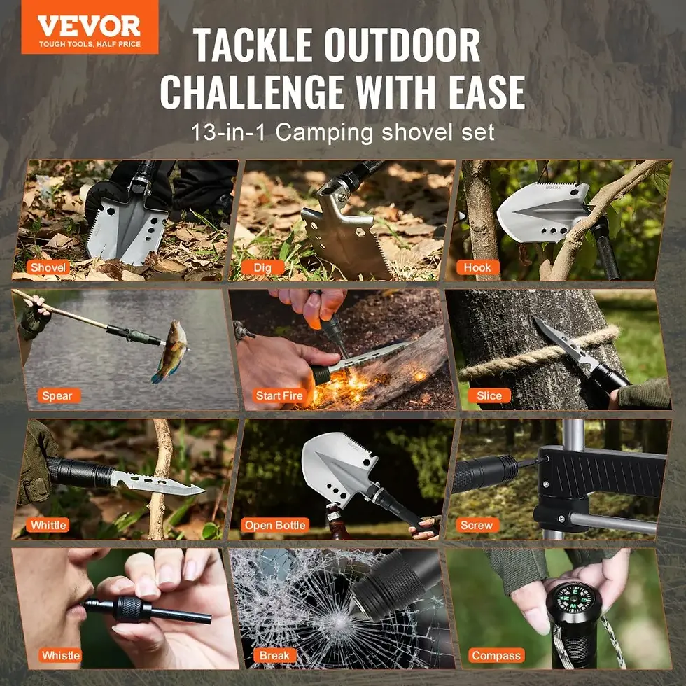 Miniature : Pelle de Survie Pliable VEVOR Acier Inoxydable