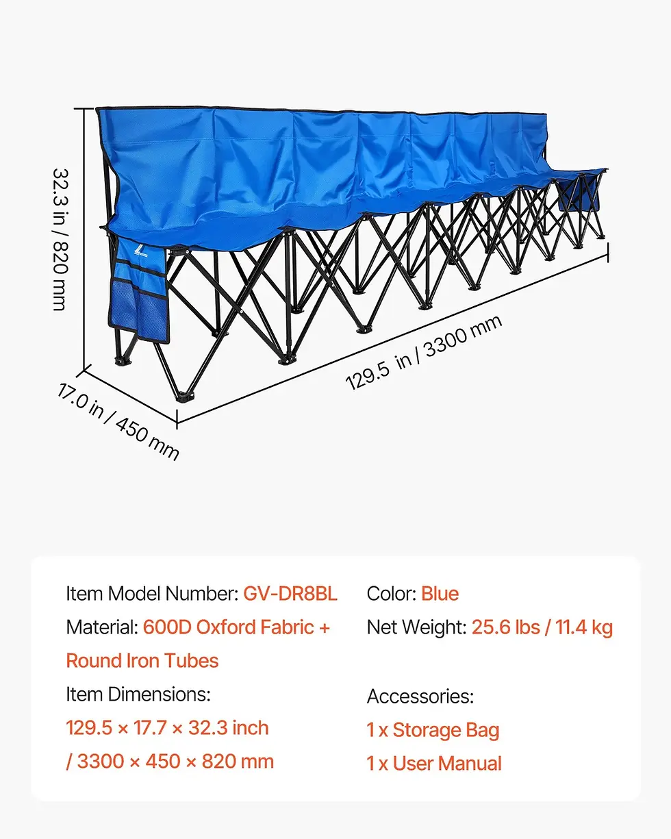 Miniature : Banc pliable portable VEVOR
