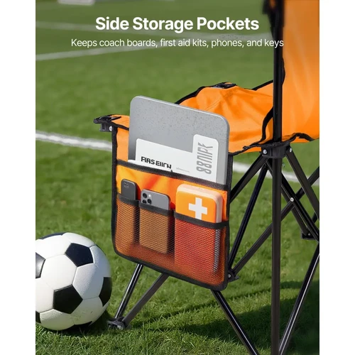 Banc Pliant 6 Places VEVOR – Tissu Oxford 600D, Structure Stable – Avec Poche Latérale Et Sac De Transport – Camping, Sport, équipe