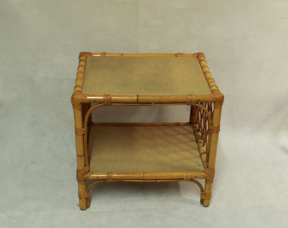 Miniature : Table vintage en rotin 1960