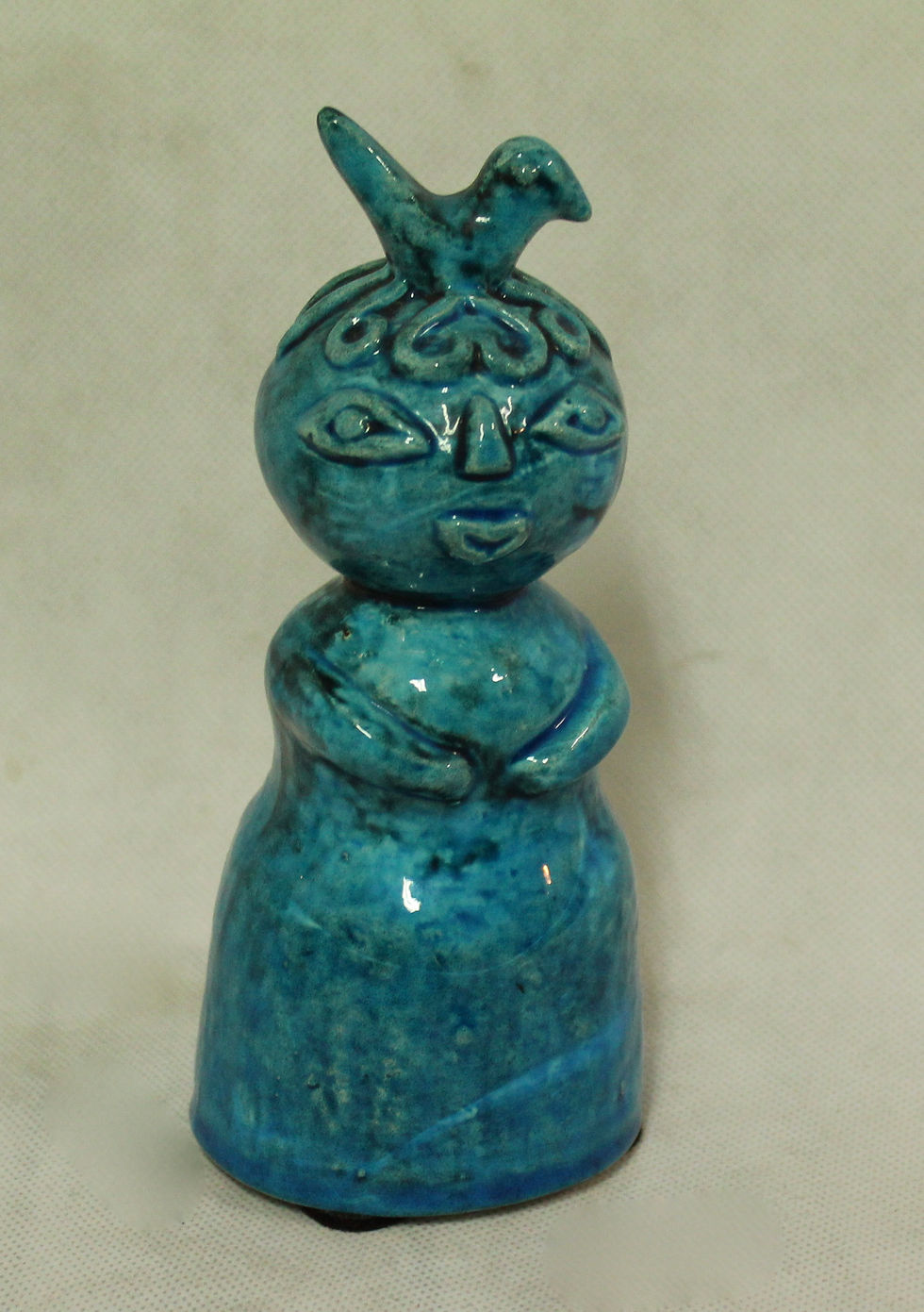 Miniature : Personnage en céramique bleue