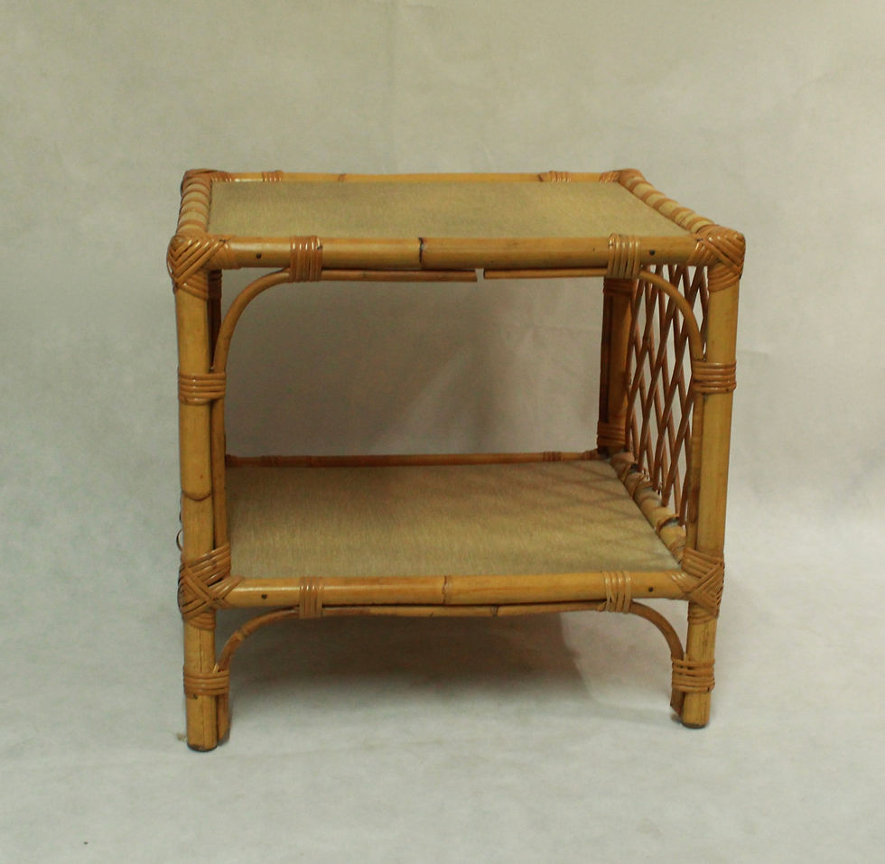 Miniature : Table vintage en rotin 1960