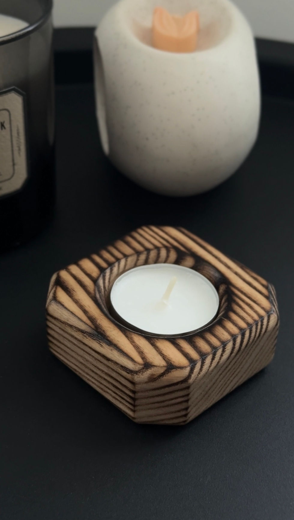 Прев'ю: Підсвічник з дерева для 3х чайних свічок, ясен