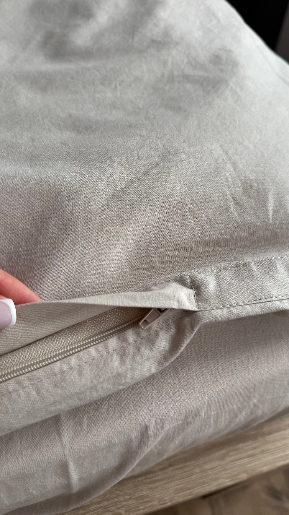 Прев'ю: Комплект постільної білизни, варена бавовна, колір льон