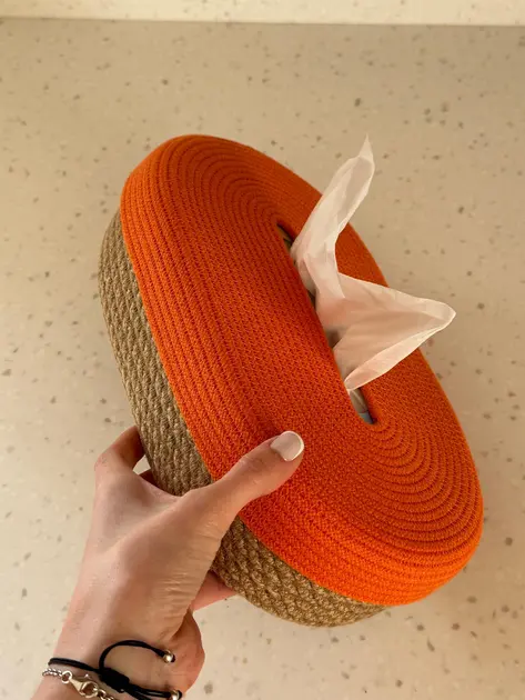 Прев'ю: Серветниця, 28х16х8 см, джут + помаранчевий