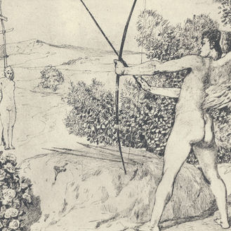 CUPID SHOOTS AT GIRL, 1912