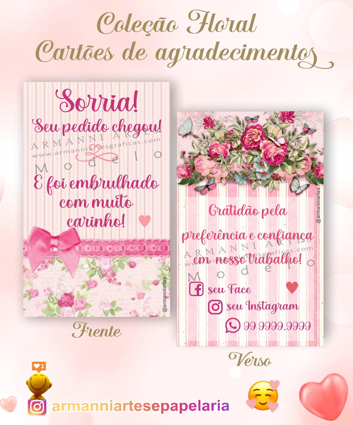 Cartão | Tag digital de agradecimentos ao cliente - modelo 005