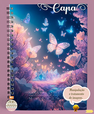 Caderno temático capa borboletas
